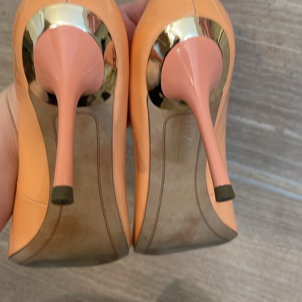 SAM EDELMAN UEC size 8 “Camdyn” Stiletto Heels coral orange pink heel detail - Picture 9 of 16